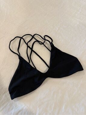 Black Strappy Swim Bra with Multi-Back Cords